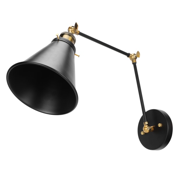Væglampe E27 Vintage industriel metal væglampe arm Justerbar senge-læselampe AC85‑265V