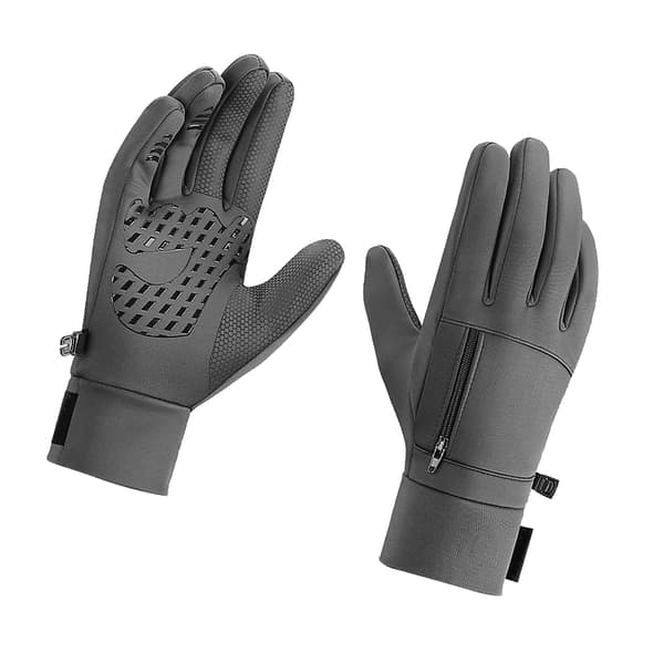Varm Handsker Polyester Vindtætte Split Finger Touch Screen Vinterhandsker til Løb Vandreture Grå
