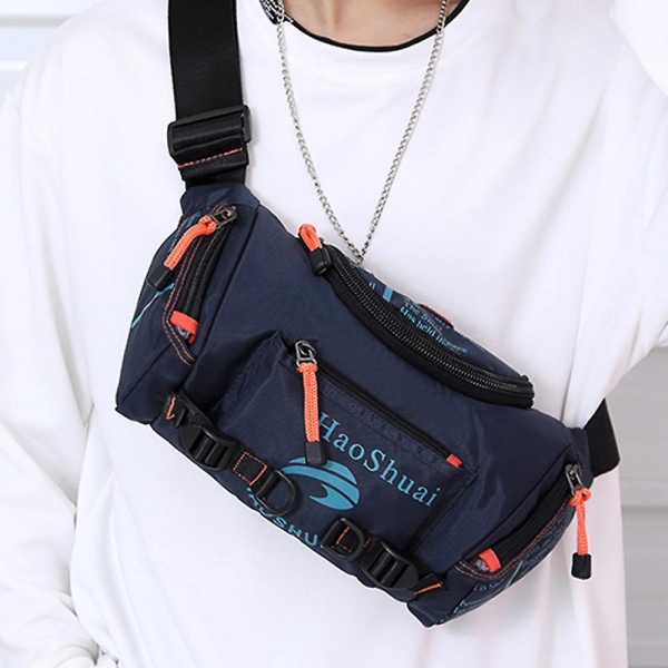 Vedenpitävä Outdoor Fanny Pack vuorikiipeilyyn, retkeilyyn, matkustamiseen, retkeilyyn, pyöräilyyn, juoksuun Navy blue