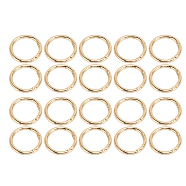 20 stk Spring O-ringe 1.57in Diameter 0.2in Tyk Stærk Kobber Sikker Lukning Fjederklips til Håndtaske Taske Smykker DIY Guld Farve