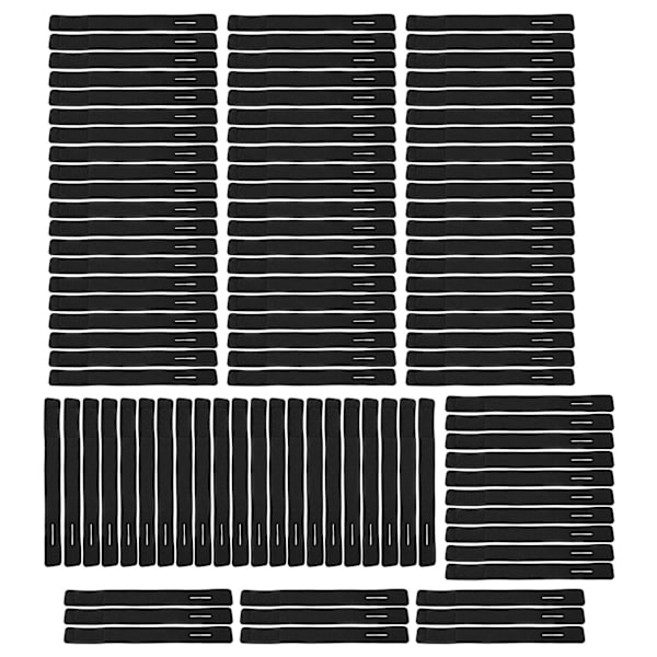 100 stk Fiske Stang Tie Strap Pol Fixing Band Stang Elastisk Wrap Holder Haken og Loop Design Svart