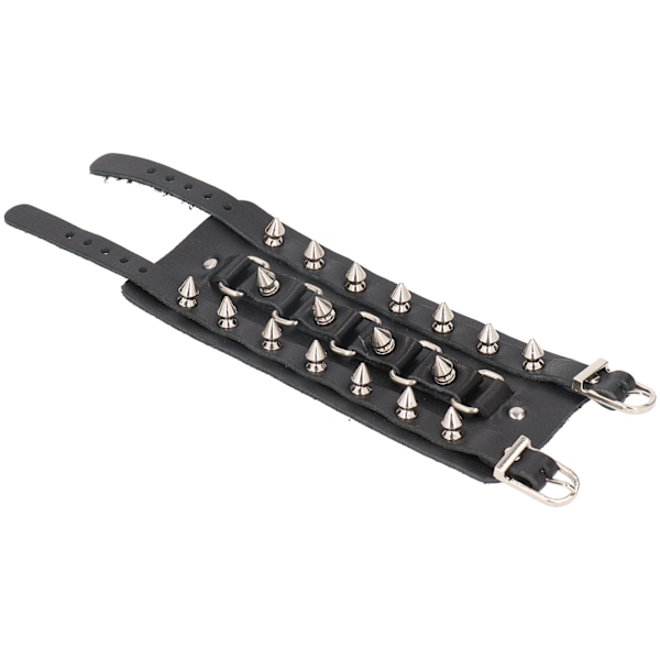 Justerbart punkarmband i konstläder spikar armband dubbat unisex metallnitarmband