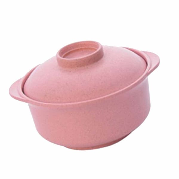 Instant Noodles Bowl Nordic Style Students Multifunktionsmatbehållare med lock Rosa