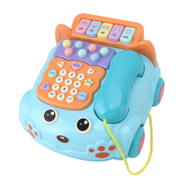 Baby puhelin lelu Piirretty musiikilla Valo Lapset Leikki Puhelin Vanhempi Lapsi Interaktiivinen Koulutus Kiina Englanti Kaksikielinen lelu Sininen
