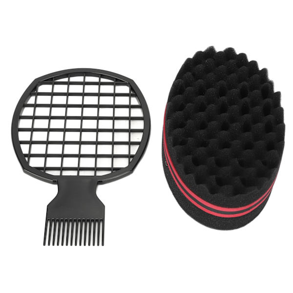 Hair Twist Comb Svampset Hemsalong Professionell Bärbar Afro Hair Sponge Curl Comb Styling Tool