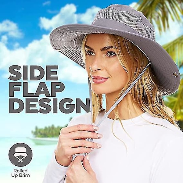 Kylnät Fiske Boonie Solhatt med Bred Brätte och Justerbar Fällbar Hinkdesign i Khaki