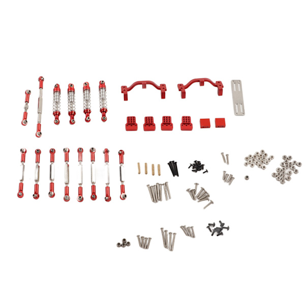 RC Car Upgrade Reservsats Aluminiumlegering Stötdämpare RC Car Pull Rod Kit för WPL C24 C14 C14K C24K RC Car Red