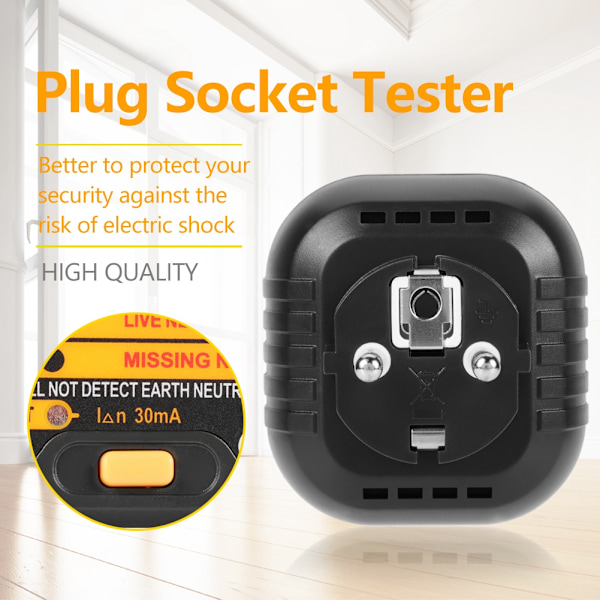 50-60Hz Automatisk Elektrisk UK/US/EU Stikkontakt Tester til Hjemmet PM6860DR (EU-stik)