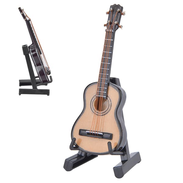 Miniatyr klassisk gitarrmodell Mini tre gitarrmodell dekorasjon Musikkinstrument Modell 8cm
