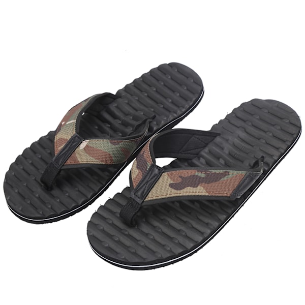 Sommer letvægts flip-flops flerlags antislip sandaler EVA flip-flops sort bund (45)