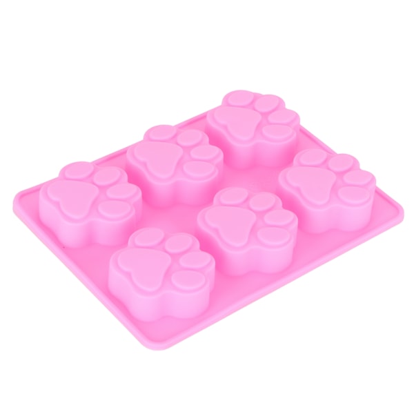 6Grid Rosa Cat Claw Formed Form Cartoon DIY Handgjord Cake Choklad Brödform för bakning