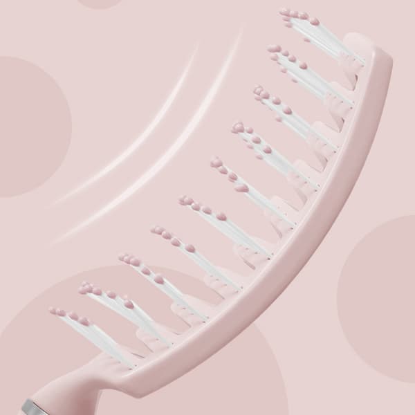 Buet ventileret børste Professionel mænd Kvinder Hurtigtørrende hår, der løsner hovedbundsmassagebørste Stylingværktøj Pink
