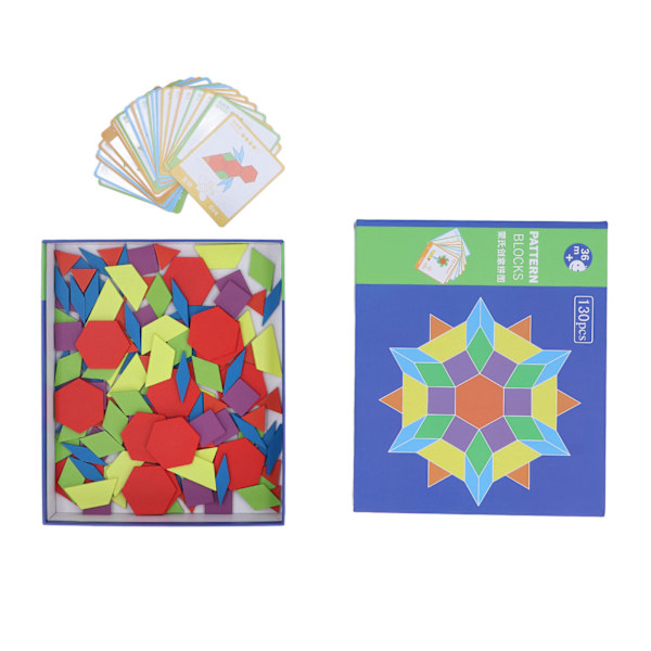 Tangram Leksaker Pedagogiska Ljusa Färger Geometrisk Form Pussel Trä Mönsterblock Set för Barn