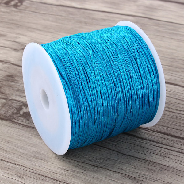 100M x 0,8mm Nylon Kinesisk Knuteledning Rattail Makrame Shamballa Tråd String Blå