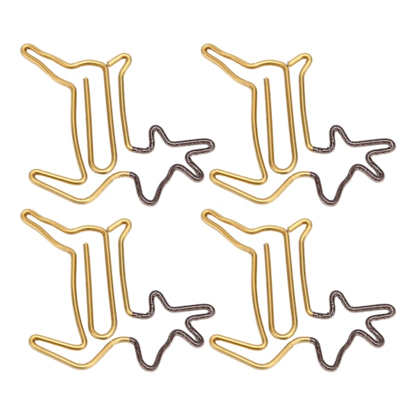 100 stk. Formede Papirclips Hjorteform Metal Bærbare Kontorclips til Filklassificering Dokumentorganisering