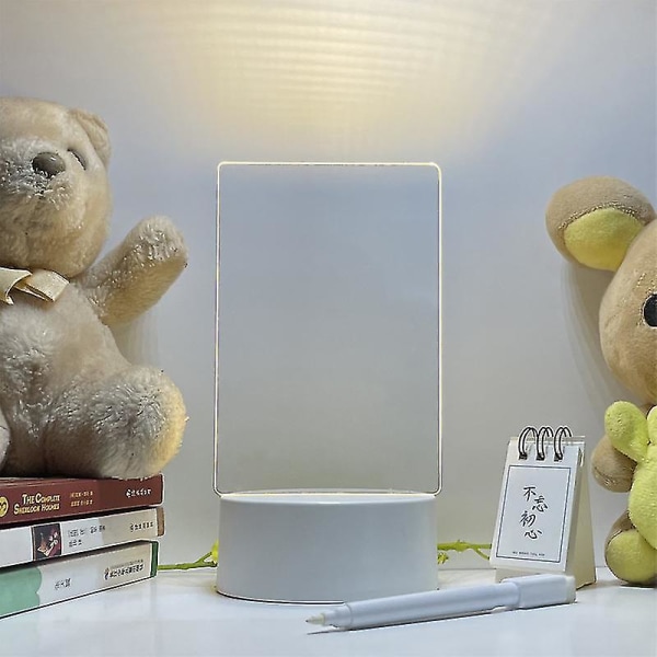 LED gennemsigtig lysemitterende notesblok børns tegnebræt kan slette besked hjem memo prompt desktop skriveplade 1