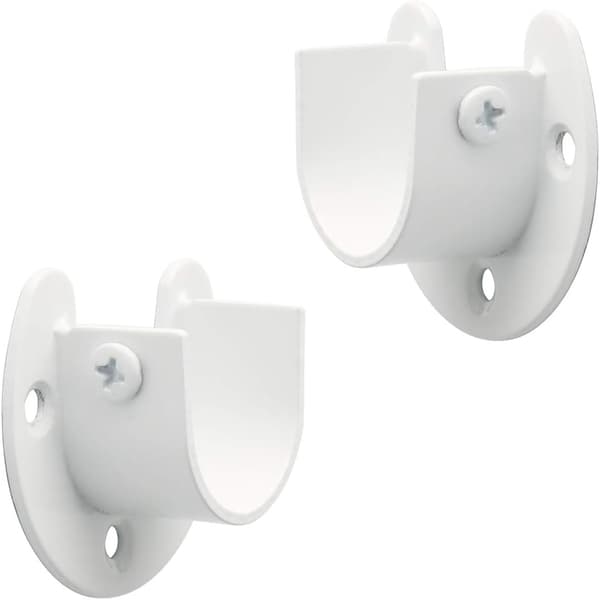 Gardinstangsbeslag, U-formet gardinstangsbeslag, hvidt rustfrit stål, 25 mm