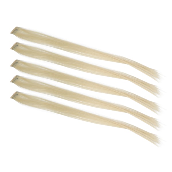 5 stk rett hårstykke Klips lys farge 21,65 tommer hårextensions hårstykke for Cosplay Party Beige