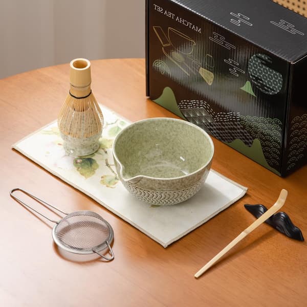 【NX】Matcha Set - 7-delat set - Matcha Startkit - Matcha Visp - Det perfekta setet kompatibelt med traditionell Matcha - Bambu - Vackert förpackat
