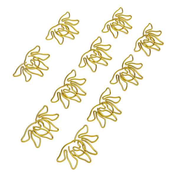 100 stk. Formede Papirclips Blomsterform Metal Bærbare Kontorclips til Filklassificering Dokumentorganisering