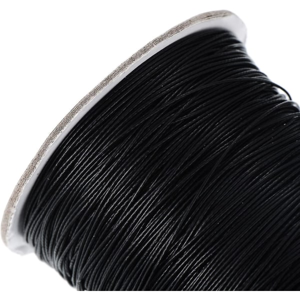 Gør-det-selv vokssnor imiteret lædertråd Flettet vokssnor, sort (160 m, 0,5 mm diameter)