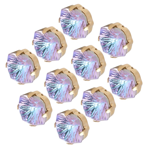 10 st Sy Klokristall Diamant Fyrkantig Glas Hög Topp Klädtillbehör Dekorationer K9 10mm Lila Ljus