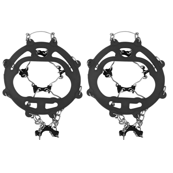 2 st Ice Traction-klotsar Antisladdsko Stegjärnsskydd Snögrepp med 8 spikar för Vandring Bergsklättring Svart