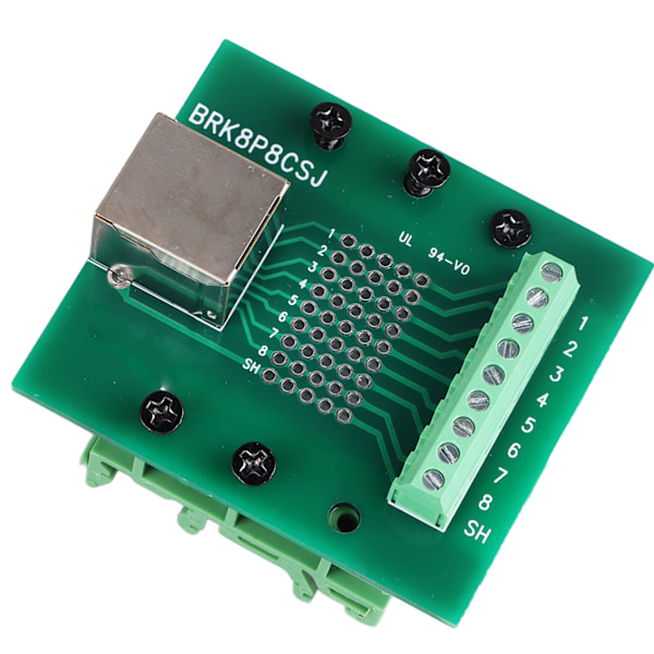 RJ45 Breakout Board Albue Nettverksportombryter Terminalbrett BRK8P8CSJ med feste