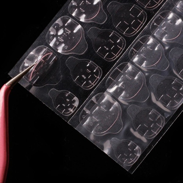 Tynd åndbar selvklæbende etiket Falske neglelimklistermærke Super klæbrig dobbeltsidet spids (gelégel) Fleksibel til akryl falske negle manicuretape