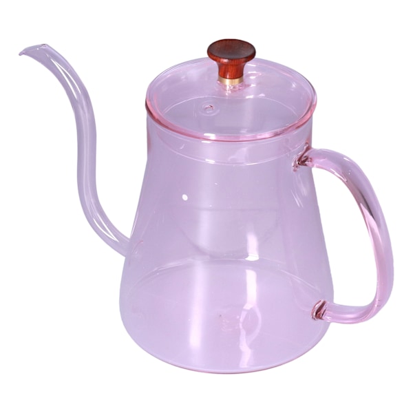 Kaffekande Glaskande 600ml Kaffe Drypkande Lang Tud Varmvandskande til Hjem KitchenPink