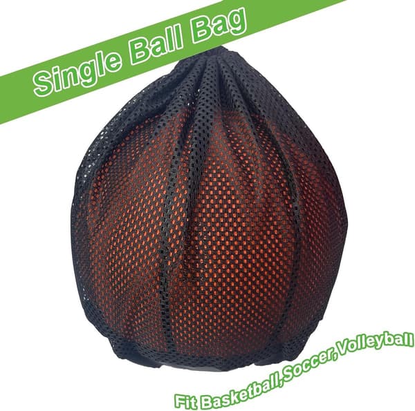 Basketballtaske - Enkelt boldtaske - 16L - Sort - Meshstof
