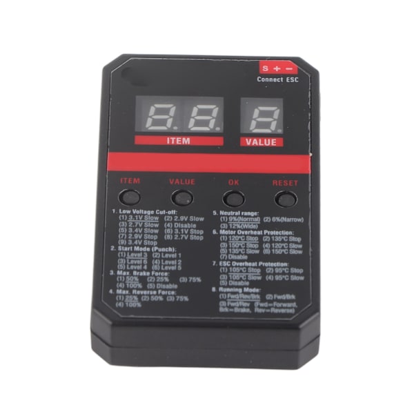 RC Car LED-programkort för Rocket V2 ESC 45A 60A 80A 120A 150A Borstlöst vattentätt ESC-programmeringskort