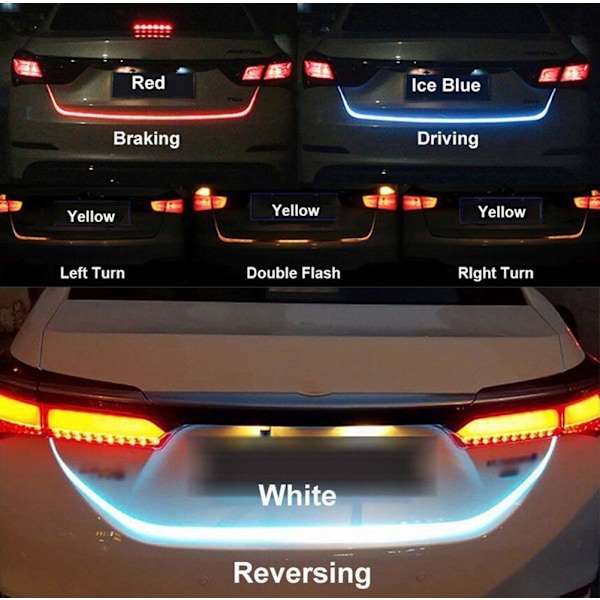 12V Bil Flow Type LED Strip Lys Bagagerum Blinklys Bar Bagagerum Strips Lampe