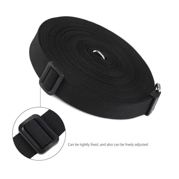 Leash 15m/50ft long nylon leash Compatible with dog and cat, tracking, obedience training (black)