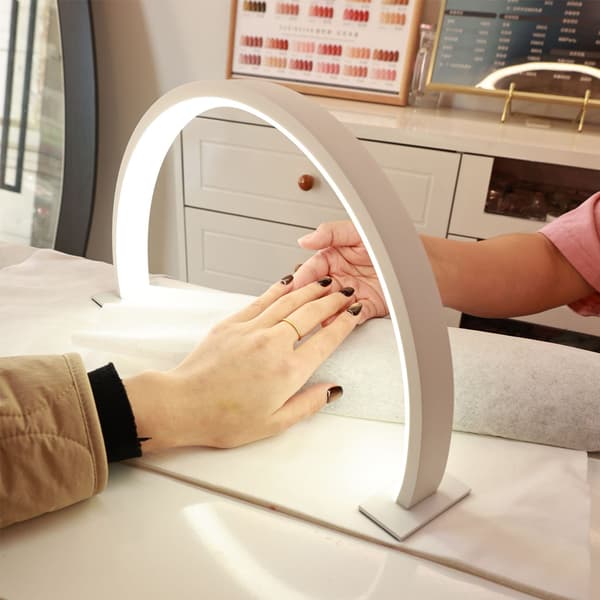 Månformad nagellampa - LED-bordslampa (vit)