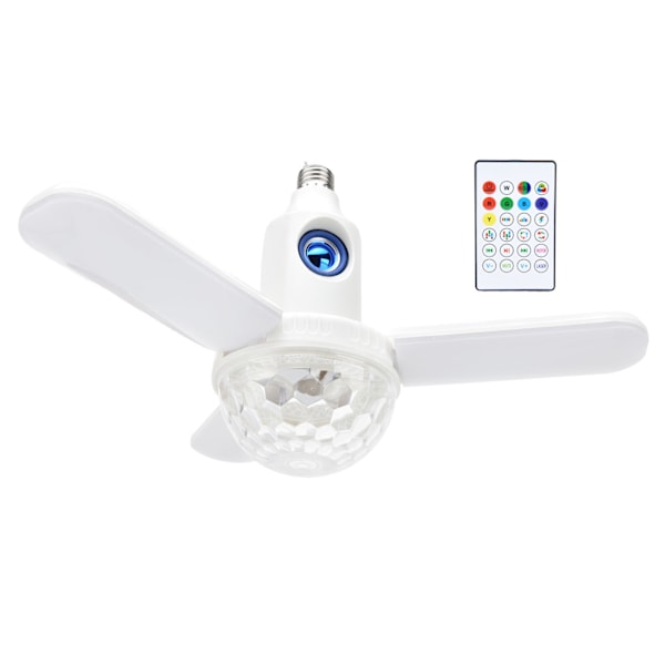 Musik Taklampa Bluetooth hopfällbar fjärrkontroll Färgglad LED Fläktblad Taklampa för barnrumsfest 48W 85‑265V