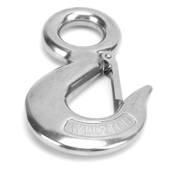 Ögonhalskrok med säkerhetsspärr Rostfritt stål Marinlyftöglelyftsling Hook2T