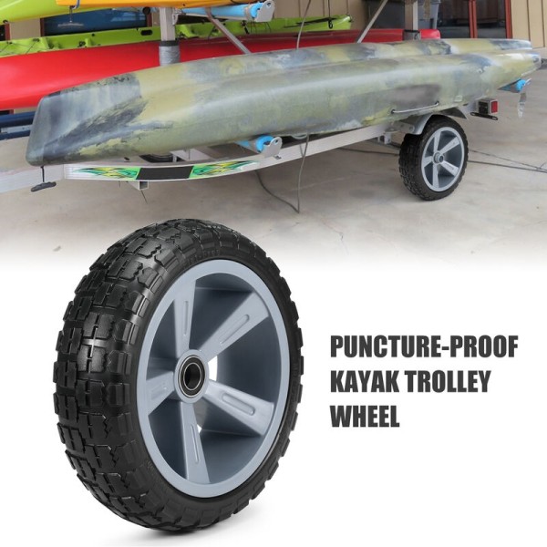 10 tums punkteringssäker kajakvagn Däckhjul för kanot Kajakvagn Ersättningsdäckhjul, modell: svart