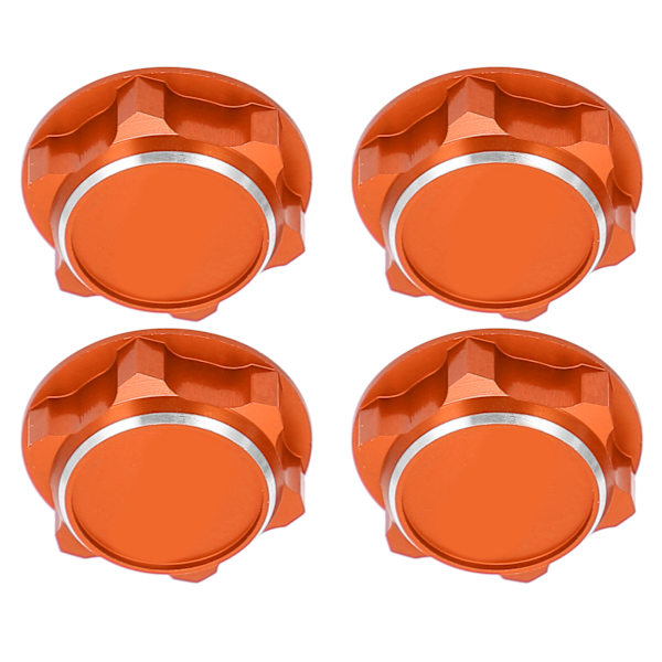 Kevyt alumiiniseos kuusiokoloinen mutter 17 mm anti-löysä pölytiivis kuusiokoloinen mutter 1/8 RC-autolle Oranssilla