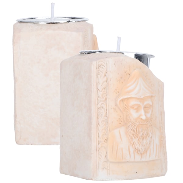 2 stk. Religiøs Statue Lysestake Hjem Resin Dekorasjoner Lysholder Ornamenter