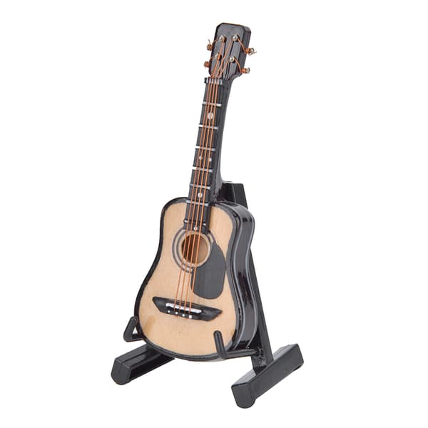 Miniatyr akustisk gitarrmodell Mini trägitarrdekoration Musikinstrument Modell8cm