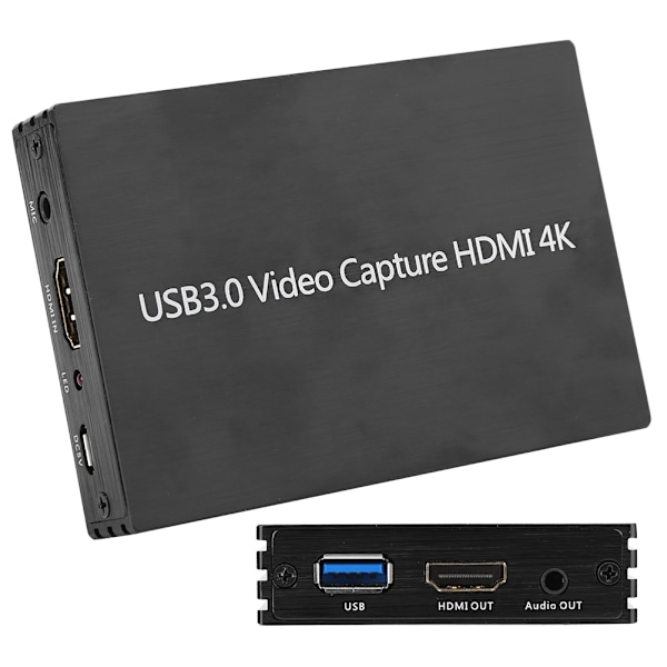 S300 4K HDMI Capture Card USB 3.0 Driverfri Game Live Mikrofon 1080P HD Loop Videooptagelsesboks