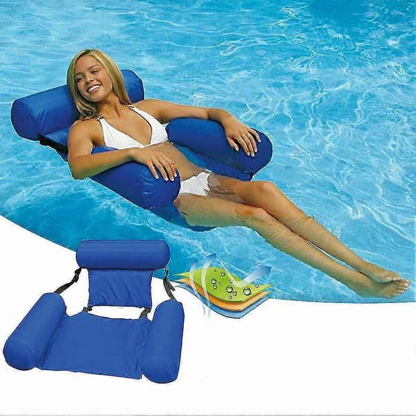 Flydende stol poolstole oppustelig doven vandseng liggestol blue