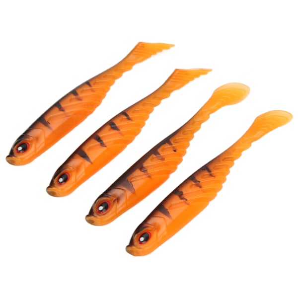 4 stk. AR48 75mm/3.2g T-hale blødt agn Dobbelt farver Kunstigt fiskeri Lokker Wobbler TacklePard Orange