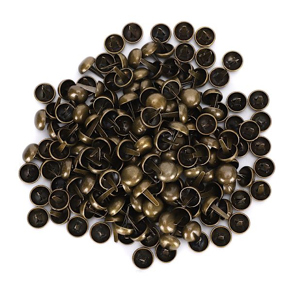 200 st 15 mm dubbar nitar 2-fots spikhuvud för läder DIY Craft handväska
