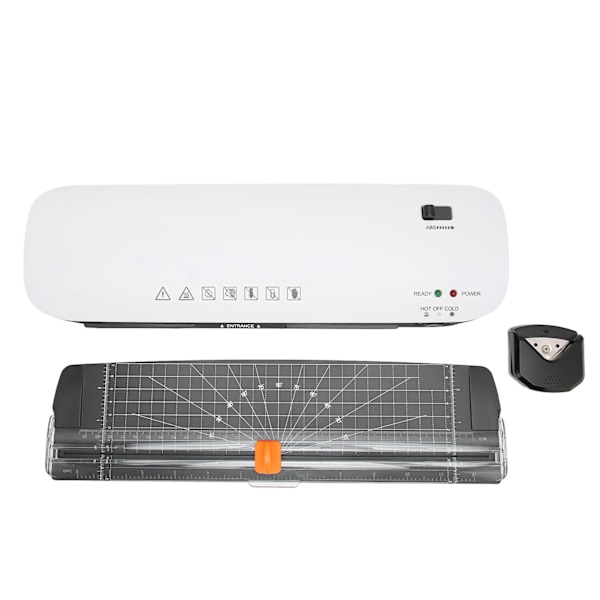 260W 9-tommers varm- og kaldlaminator for A4 ABS-lamineringmaskin med anti-klemfunksjon med papirkutter Hjornerunder for lærere for skolen UK-plugg 220‑240V