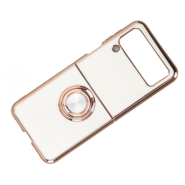 Smartphone Skyddsfodral Magnetiskt telefonskydd för bil med 360 graders rotation Finger Loop Stand för Z Flip 3 Vit