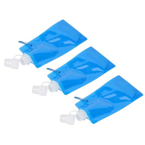 【NX】3-pack 480 ml hopfällbara vattenflaskor bärbara ultralätta hopfällbara dricksflaskor med anslutningskrok
