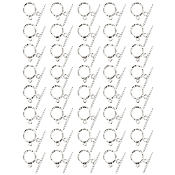 40 set Alloy OT-spänne Gör-det-själv-prydnader Armband Halsband Tillbehör SmyckenstillbehörSilver