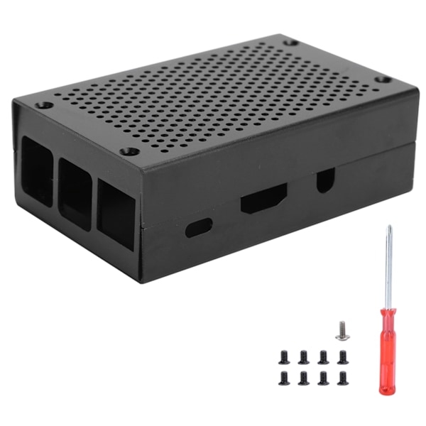 Aluminiumlegeringskabinet Mesh Shell Vent Overflade Sort Bundkortsskjold til Raspberry Pi